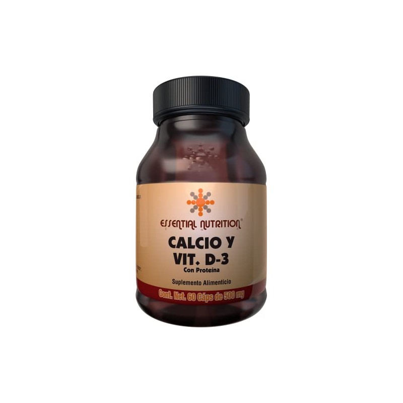 Essential Nutrition, Calcio Y Vitamina D-3 - 60 Cápsulas De