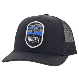 HOOEY Cheyenne Adjustable Snapback Mesh Trucker Patch Hat, Black, One Size