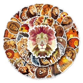 Bric Dodo Pack of 50 Lion Stickers Water Bottles Laptop Phone Guitar Skateboard Computer Suitcase Bicycle Lion Vinyl Stickers Waterproof Aesthetic Stickers for Teenagers Children Adults