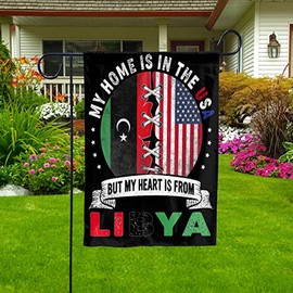 Flag Made in America with Libyan Parts Libya U.S.A Friendship American Flag Patriotic House Flag (29.5" x 39.5") Double Sided-USA Flags Premium Polyester-Decorative Indoor Outdoor Flag