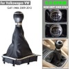 AJHLJ® 5 Speed Manual Car Gear Shift Knob with Leather