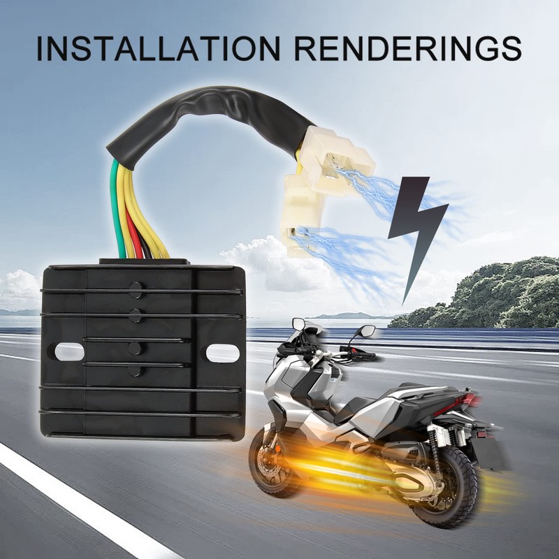 GOOFIT 6 Pin DC Voltage Regulator Rectifier for 50cc 70cc
