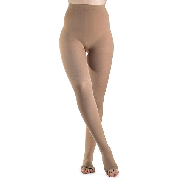 Sigvaris Women’s Style Soft Opaque 840 Open Toe Pantyhose 20-30mmHg