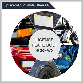 RATCHROLL 4 Pcs Aluminum Alloy License Plate Bolt Screw Nuts for Car Motorcycle Silver Tone Replacement Car Parts