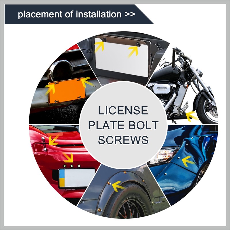 RATCHROLL 4 Pcs Aluminum Alloy License Plate Bolt Screw Nuts