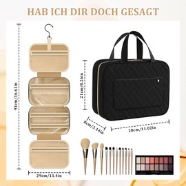 Feirdhoo Cosmetic Bag – Women's Toiletry Bag, Foldable Toiletry Bag for Hanging, Waterproof Toiletry Bag Women, Portable Makeup Bag, Wash Bag, Makeup Bag for Travel