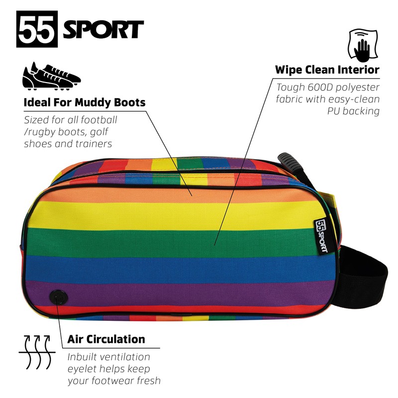 55 Sport Classic Football Boot and Shoe Bag - Rainbow