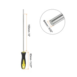 sourcing map Diamond Chainsaw File 5/32 Inch (4 mm) 80 Grits High Hardness Round Cutting Sharpening Rasp with Plastic Handle for Chainsaw Polishing