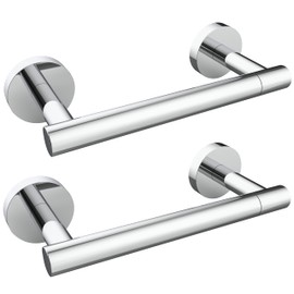 RARXTR Toilet Paper Holder Chrome SUS304 Stainless Steel Double Post Pivoting Polish Chrome Toilet Paper Roll Holder Wall Mounted Toilet Tissue Holder for Commercial Bathroom RV, Polished, 2 Pack