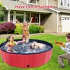 CACSPS Foldable Dog Pool, 47" x 12" Kiddie Pool with