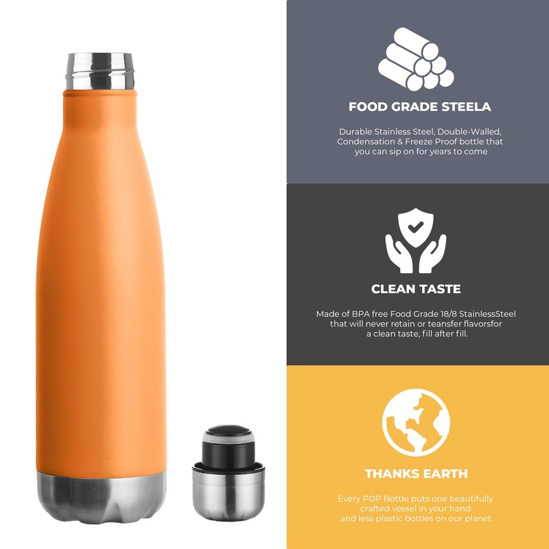 MEWAY 17oz Sport Water Bottle Vacuum Insulated Stainless Steel Leak-Proof