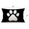 White Dog Paw Footprint Icon Isolated On Black Background Waist
