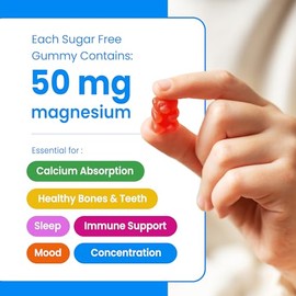 NutraChamps 120 Kids Magnesium Gummies - Sugar Free Calm Magnesium Gummies for Kids - 4 Month Supply - Supports Bone Health, Sleep