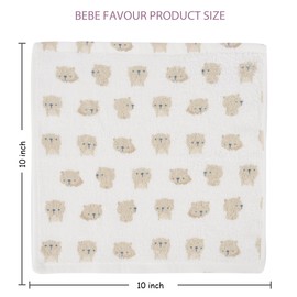 BEBE FAVOUR 6 Pack Baby Washcloths - 100% Cotton Terry Soft and Absorbent Wash Cloths for Face Hand Body Burp Rag Wipes - Essentials for Newborns Infants Toddlers Boys Girls (Brown Bear - 6 Pack)