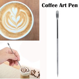 ANKROYU Coffee Art Pen Made of Stainless Steel, Coffee Pattern Pen for Latte Art, Fine Coffee Art Needle, for Coffee Drawing, Decorating and Design
