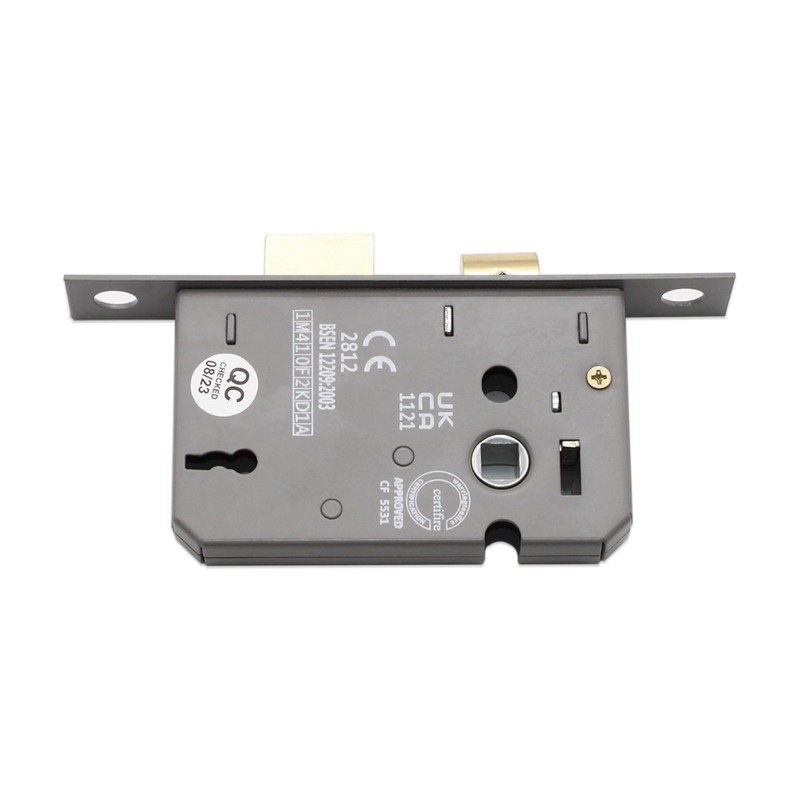 Infinity Decor Fire Rated Electro Brass 3 Lever Mortice Sash