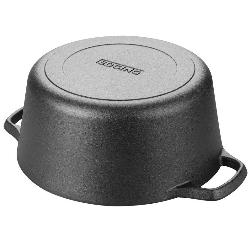 EDGING CASTING Pre-Seasoned Cast Iron Dutch Oven Pot with Skillet
