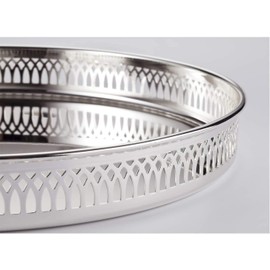 EDZARD Tablett Delphi (ø 30 cm) rund, edel versilbert, anlaufgeschützt - Serviertablett, Silbertablett, Galerietablett