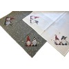 texpot Table Runner 40 x 140 cm Ecru with Embroidery