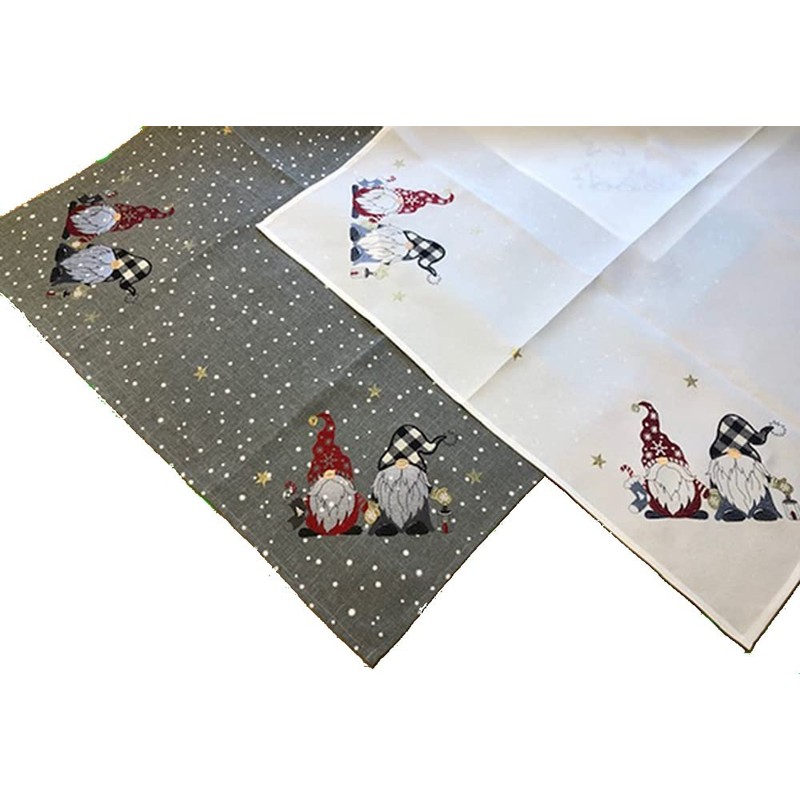 texpot Table Runner 40 x 140 cm Ecru with Embroidery