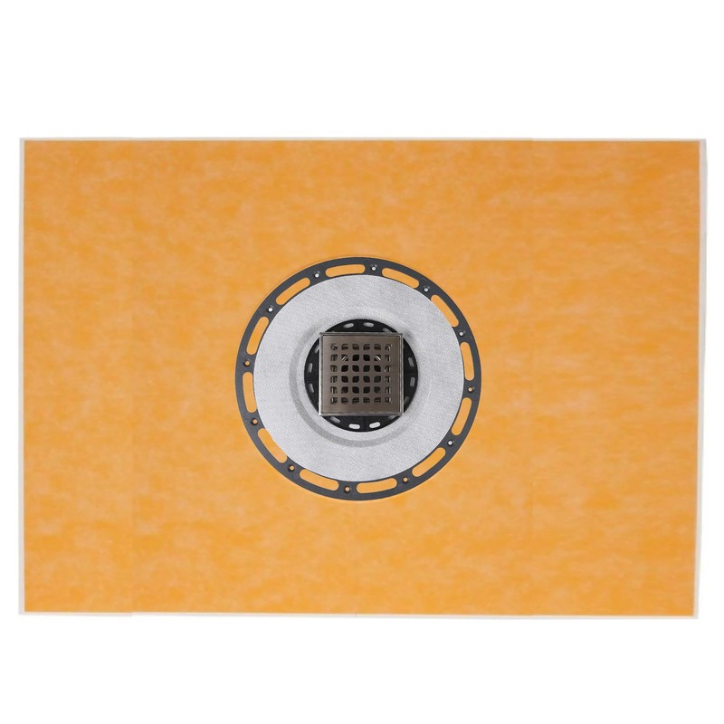 4-Inch Square Shower Drain with Bonding Flange - Durable Stainless