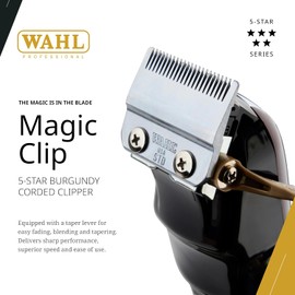 Wahl - Pinza mágica profesional #8451 de 5 estrellas, ideal para barberos y estilistas, cortapelos de precisión con cuchillas ajustables sin superposición
