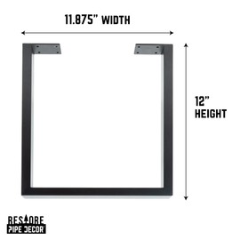PIPE DECOR Coffee Table Legs 12 Inch - Metal Legs for Table, 2 Pack Black Table Legs