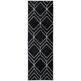 Safavieh Adirondack Collection ADR241Z Modern Geometric Runner, 2'6" x 8' , Black / Ivory