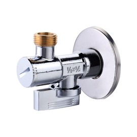 Duro Smart Angle Valve, 1/2 to 3/8 Inch Angle Regulating Valve for Cold and Hot Water Pipes, Chrome-Plated, with 1/4 Turn Close Valve for Quick Opening and Closing of the Valve, with Filter