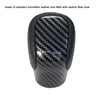 Pursuestar Black Leather Carbon Fiber Gear Lever Shift Knob Shifter