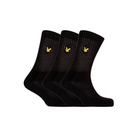 Lyle & Scott Hamilton Men's Socks Set (3 Pairs) Made of High-Quality Cotton - Trendy, Long, Breathable, Comfortable - Perfect for Everyday Use, 5074 Black