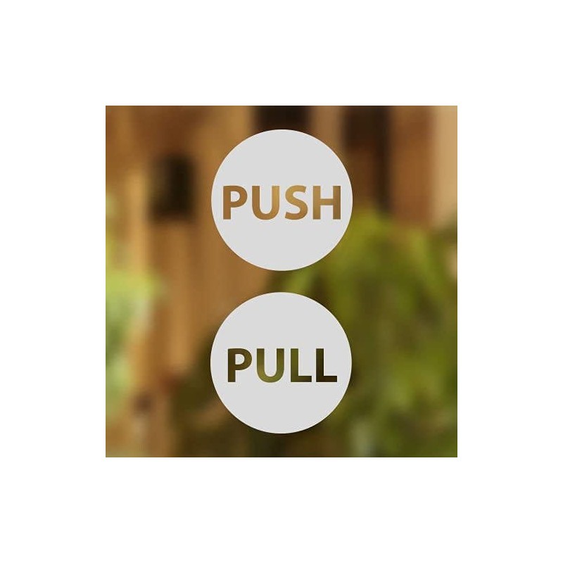 Pull Push Door Signs Stickers Shop Window Salon Bar Cafe
