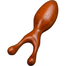 3.8" Golden Sandalwood Eye Massage Comb – Portable Ant-Shaped Acupressure Tool for Women with Bonus Meridian Chart