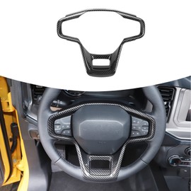 Linskip Steering Wheel Trim Fit for Ford Bronco 2021-2025, Steering Wheel Cover for Bronco Interior Accessories(Carbon Fiber)