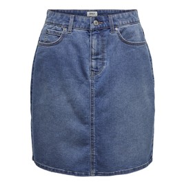ONLY Women's Onlwonder Hw DNM Skirt PIM Noos Denim Skirt, Medium blue (medium blue denim)
