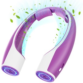 Rohent Neck Fan Portable for Women: High Speed Faster Cooling Neck Fan 4 Speeds Wind - Super Light Ultra Quiet Rechargeable Personal Fan for Fashion Women 13-35Y Girls - Purple