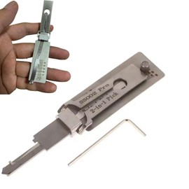 Ma/Ster Key Decoder Lock Picking Tool,2 in 1 Stainless Steel Key Pick Up Hook Tool,Stainless Steel Ma/Ster Key Decoder Lo/cksmith Tools,Lock Picking and Key Reader,Pick Locking Set(ss002pro)