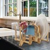 Lawei 2 Pack Bamboo Bottle Drying Rack, Retractable Bottle Cup
