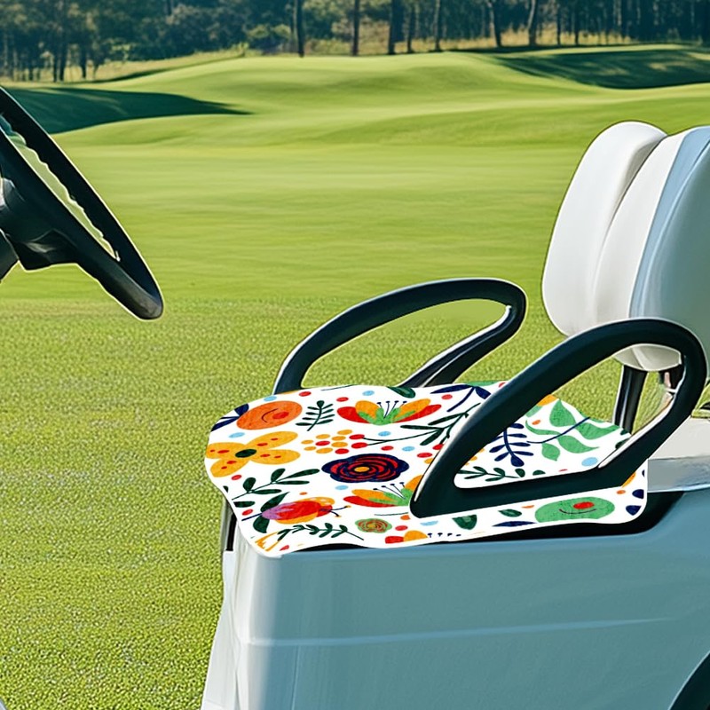WEBEEDY Golf Cart Seat Covers,Bohemian Floral Design Golf Cart Seat