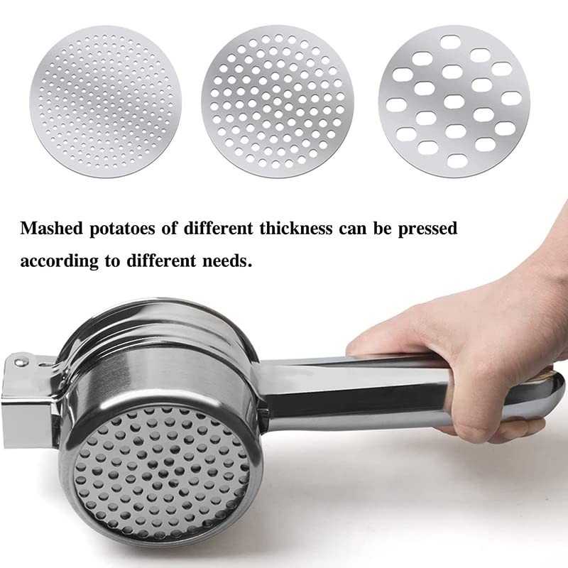 AIMALL Stainless Steel Potato Masher Fruit Press Potato Ricer, Easy