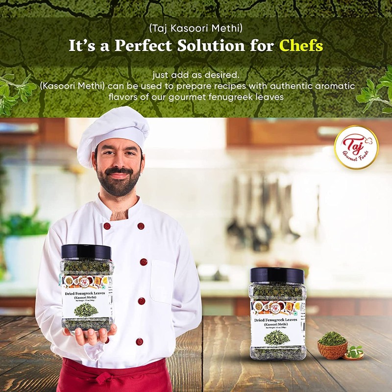 TAJ Kasoori Methi | Dried Fenugreek Leaves | Product of
