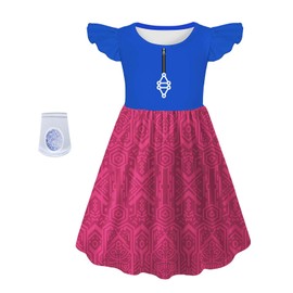 Girls Kids Zombies Dress Costume Daywalker Dresses with Wristband Outfits Set