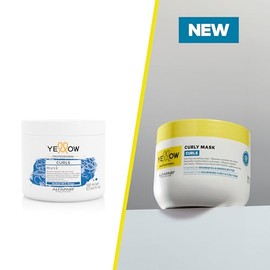 YELLOW PROFESSIONAL CURLS CURLY MASK 300 ml Mascarilla nutritiva efecto anticrespo para cabello ondulado, rizado y afro POTENCIADO CON BAOBAB OIL & MANGO BUTTER CONCEBIDO PARA RIZOS & AFRO NUTRIDOS