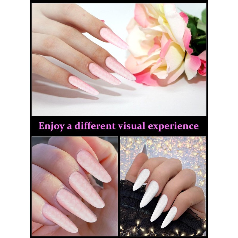 EBANKU 120PCS Clear Coffin Dual Nail System Form Mold 3D