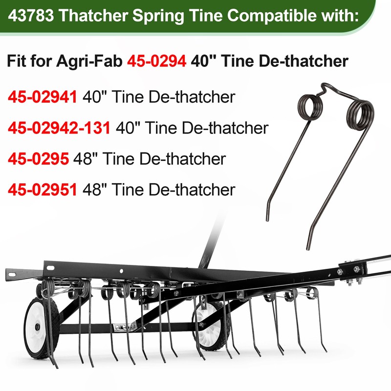 43783 Dethatcher Replacement Spring Tine for Agri-Fab Lawn Dethatcher, 8Pack