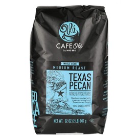 Cafe Ole Texas Pecan Medium Roast Whole Bean Coffee 32 oz - 2 PACK