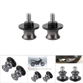 Swingarm Spool, Pack of 2 6 mm Motorcycle CNC Rear Stand Swing Arm Spool Sliders Stand Swing Bobbins (Titanium) for Yzf R1 6 mm Paddock Stand Spools 6 mm Stand Coils (Titanium Colour)