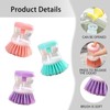 6 PCS Dish Brush with Soap Dispenser, Two in One