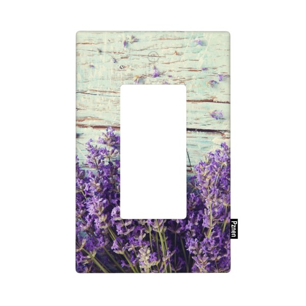 Pznen Lavender Single Rocker Switch Plate Purple Lilac Floral Flowers