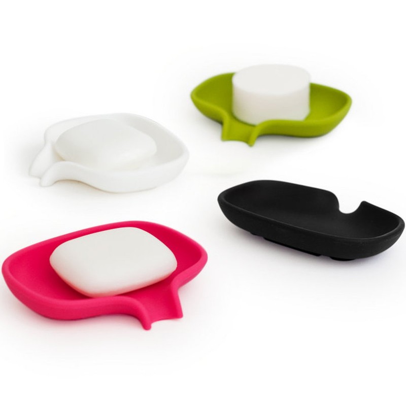 Bosign Soft Seifenschale mit Ablauf, Silikon, Schwarz, 1